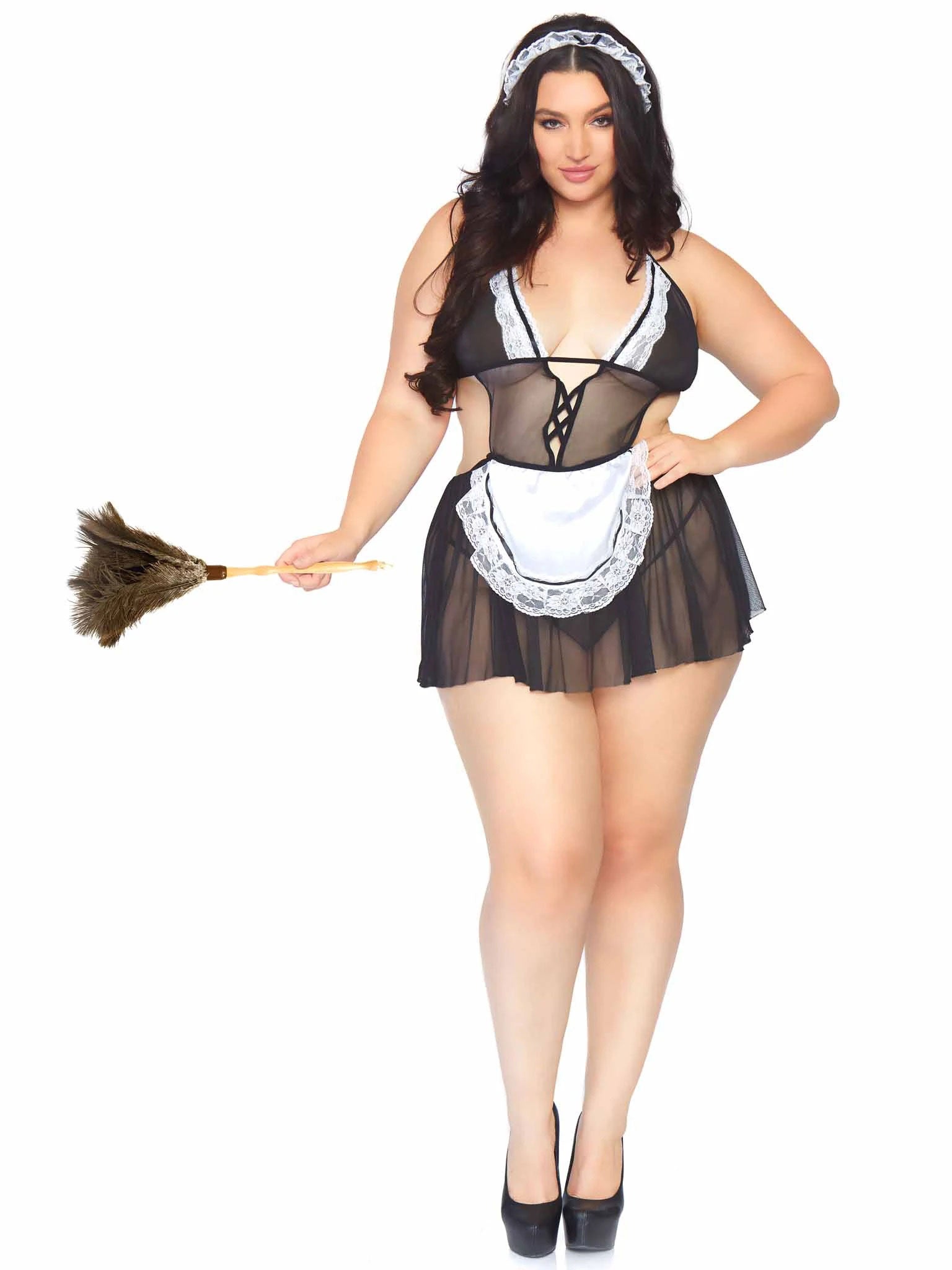 Leg Avenue 3 Pc Fantasy French Maid - 1x/2x - Black/white – Leg Treats