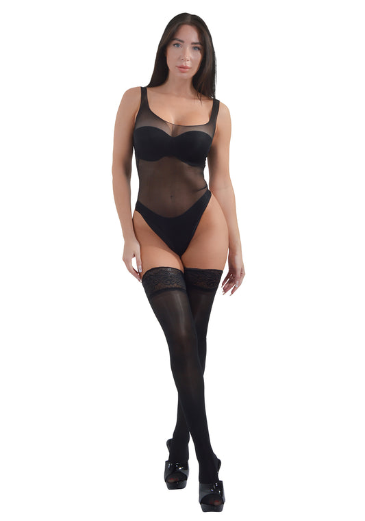 Pearl Poseidon - Clio Lace Top Glossy Ice Sheer Thigh High Stay Up Stockings