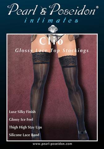 Pearl Poseidon - Clio Lace Top Glossy Ice Sheer Thigh High Stay Up Stockings