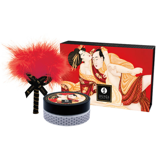 Shunga - Kissable Massage Body Powder Gift Box - Strawberry 2.65oz