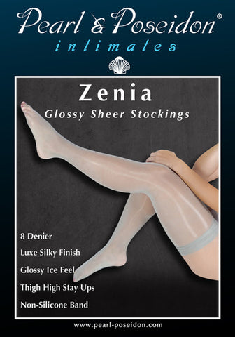 Pearl Poseidon - Zenia Glossy Ice Shiny Sheer Thigh High Stockings