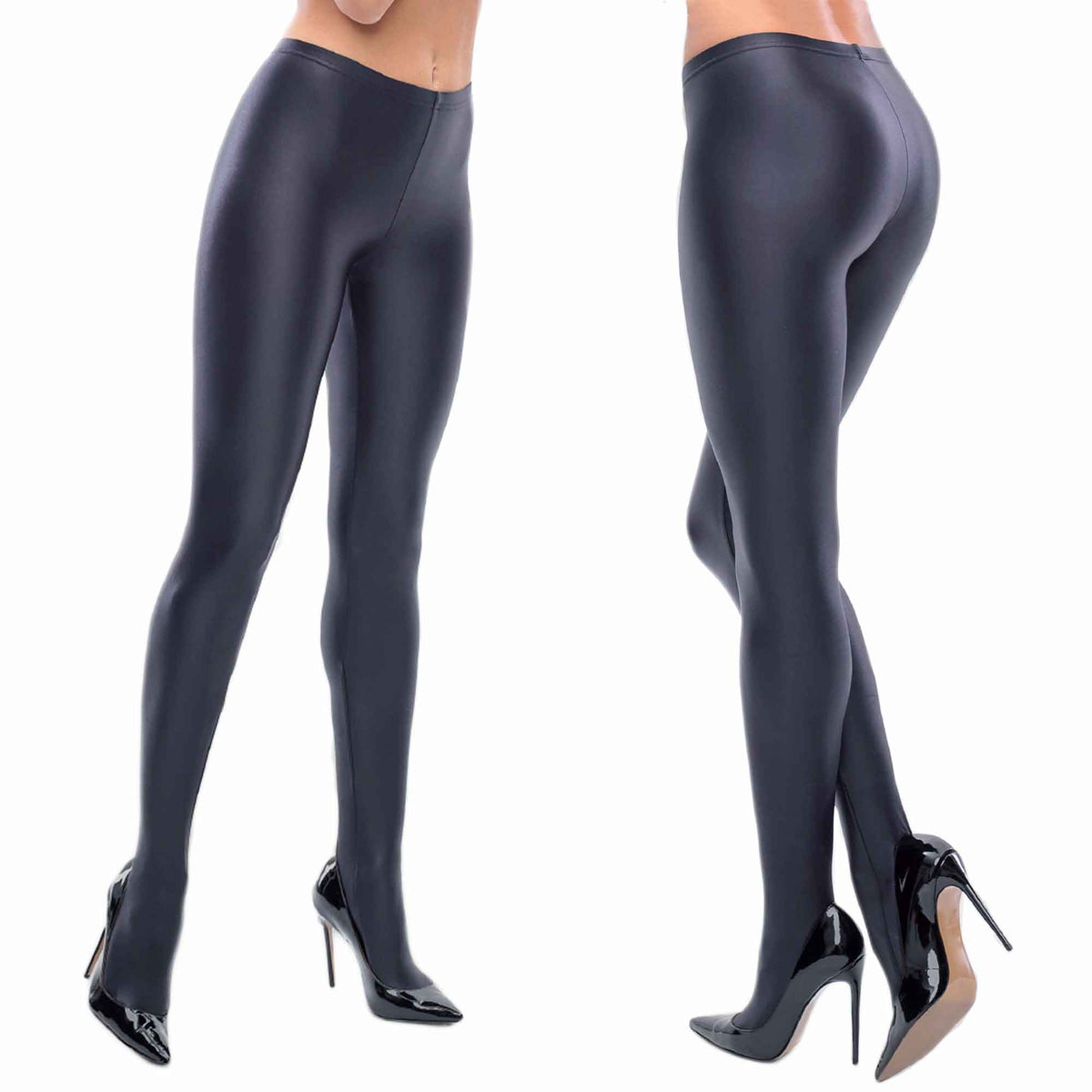 missO Luxury Glossy Opaque Spandex Tights T900 - Oil Shine - Plus Sizes