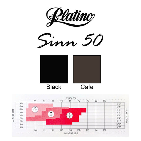 Platino Sinn 50D Opaque Seamless Pantyhose | Gusset Free Lace Silicone Waistband