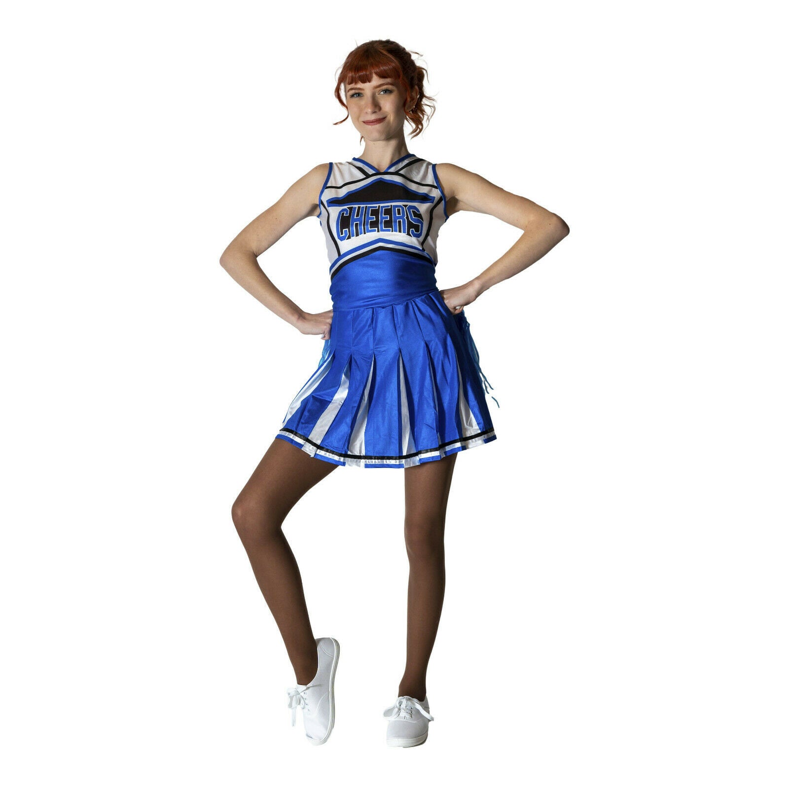 Music legs blue cheerleader football skirt costume