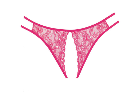 Allure Lingerie Sweet Honey Crotchless Panty - Hot Pink - OS