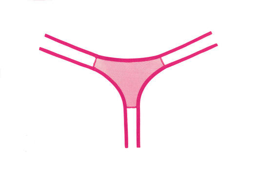 Allure Lingerie Sweet Honey Crotchless Panty - Hot Pink - OS