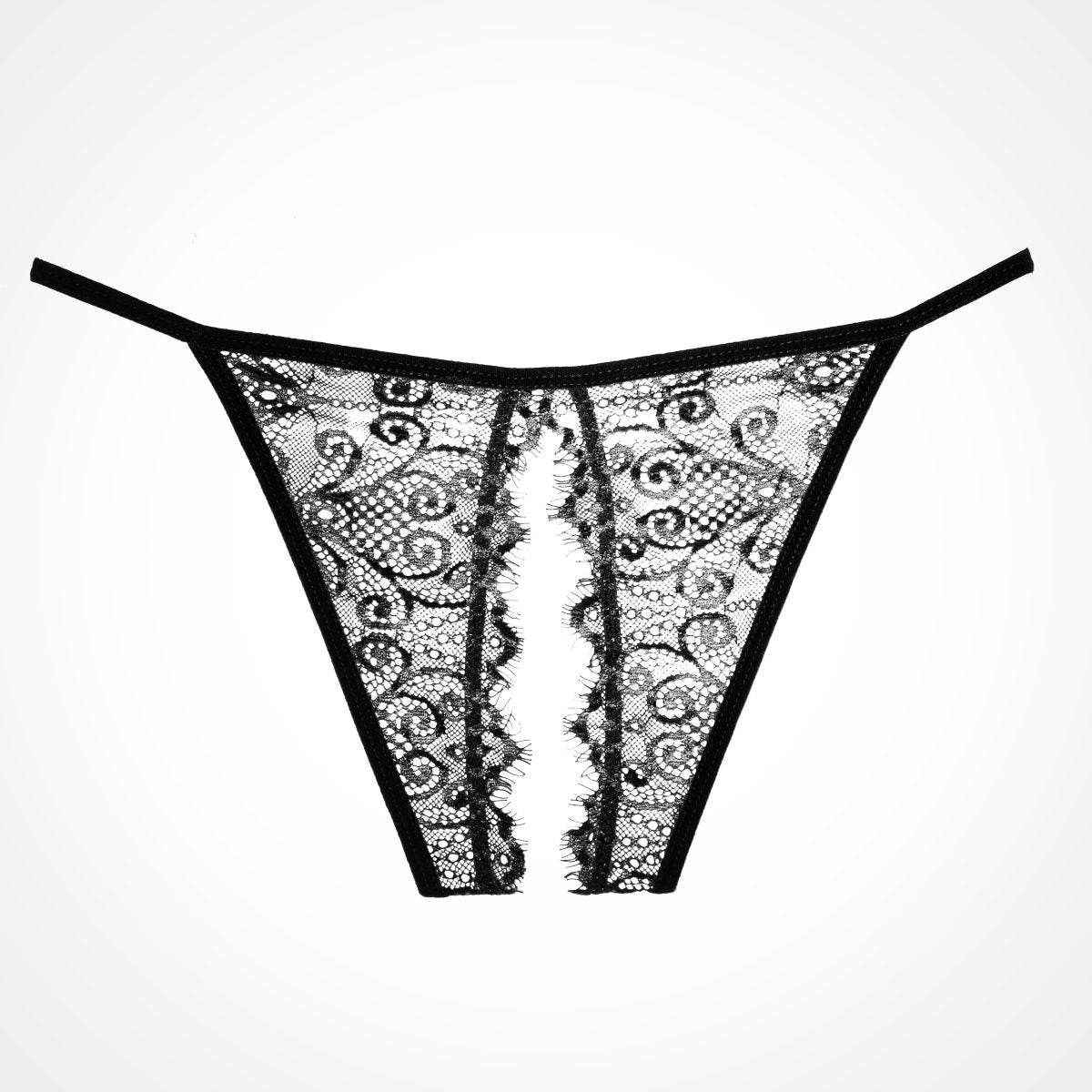 Allure Lingerie Lace Enchanted Belle Open Back Panty - Black - OS