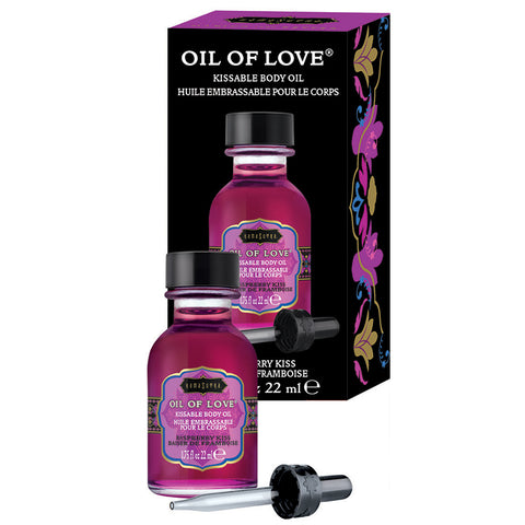 Kama Sutra Oil of Love Kissable Warming Foreplay Oil - Raspberry Kiss .75oz