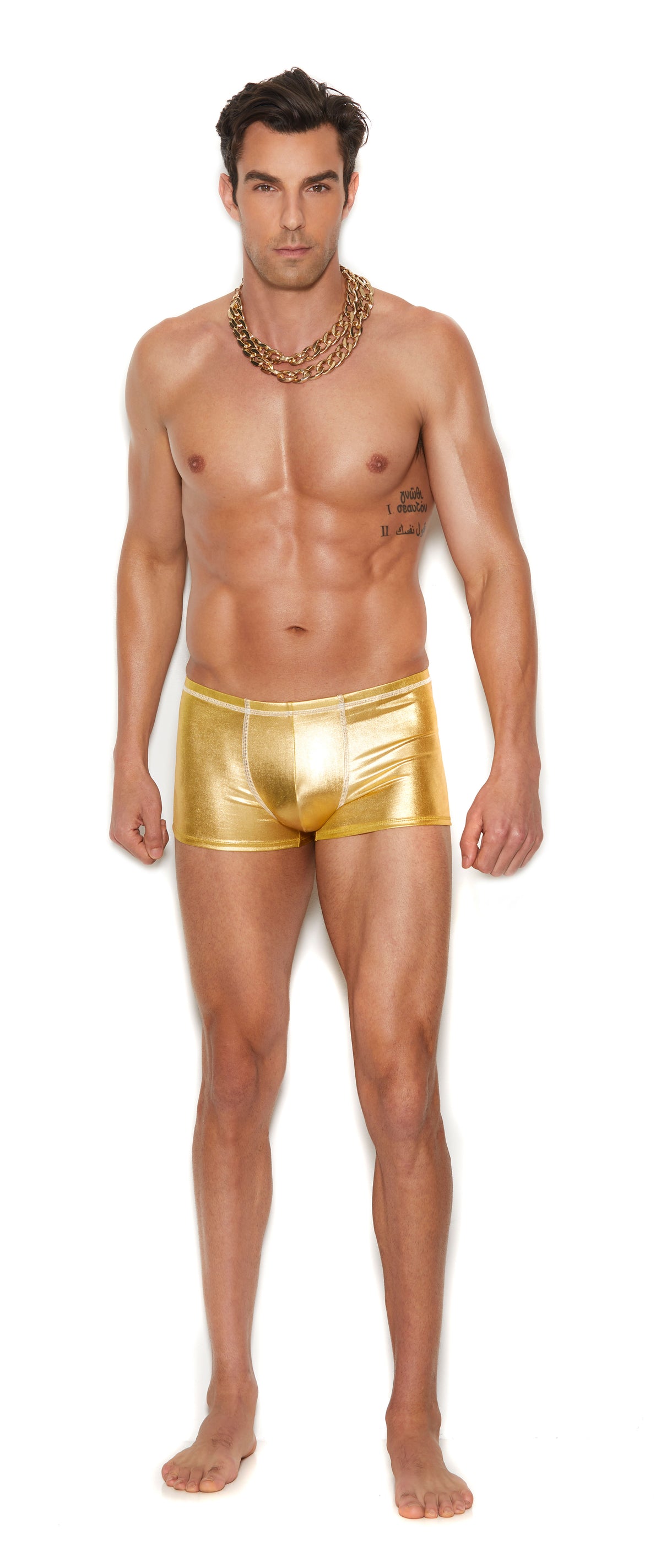 Elegant Moments Men's Gold Lame Boxer Brief - S/M - Gold